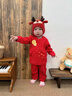 G.duck嬰兒衣服秋季純棉分體套裝早秋嬰幼兒百天寶寶紅色喜慶a類(lèi)純棉女6 【四季款高腰按扣襠】葫蘆送福紅色 80 cm 曬單實(shí)拍圖