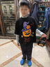 蘇漢唐兒童萬(wàn)圣節服裝男女cosplay南瓜蝙蝠衫斗篷上衣黑色 (L)碼 曬單實(shí)拍圖