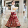 瑜尚臻品馬面裙女童長(cháng)袖春秋季兒童漢服新款古風(fēng)套裝女孩中國風(fēng)古裝 【上衣+紅色鳳儀裙（加項鏈）】 140cm 曬單實(shí)拍圖