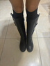 天美意千金靴厚底加絨女靴加絨長(cháng)筒靴騎士靴顯瘦時(shí)尚長(cháng)靴新款 黑色豎扣款【升級整身牛皮-單里】 37 曬單實(shí)拍圖