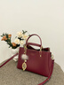 CADUNI KAISER牛皮包包女包新娘婚包大容量手提單肩包生日新年禮物送女生女友 【酒紅色】實(shí)用走心 新款小眾百搭輕奢斜挎大包 曬單實(shí)拍圖