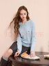 三彩【100綿羊毛】2025冬季新款針織衫絞花翻領(lǐng)打底衫套頭衫M 冰川藍 L 165/88A 曬單實(shí)拍圖