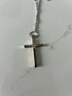 十尚美地加力 光面立體925銀十字架項鏈男長(cháng)款刻字定制情人節生日禮物掛件 配65cm粗十字銀鏈 曬單實(shí)拍圖