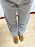 Fabrique ESSENTIAL即興散步松緊腰彎刀休閑褲秋季 淺灰 M 曬單實(shí)拍圖