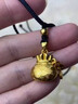 QMXD滿(mǎn)天星金色錢(qián)袋項鏈女短款設計感中國風(fēng)復古吊墜仿沙金久不掉色 金色 曬單實(shí)拍圖