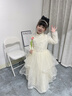 花童婚禮小女孩禮服高端秋冬公主裙女童蓬蓬紗主持人鋼琴演奏禮服 201香檳色【送皇冠】 130 【建議40-46斤】 曬單實(shí)拍圖