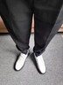 SHOWTLY奢侈高端品牌小白鞋男韓版潮流真皮內增高板鞋男軟底輕便休閑鞋男 【禮盒裝】 白色 【禮盒裝】 40 曬單實(shí)拍圖