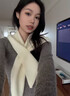 OEMG羊毛純色交叉三角披肩外搭女春秋韓版文藝休閑時(shí)尚百搭護肩頸圍巾 米白【羊毛百搭】 【140CM】羊毛款潮流百搭保暖 曬單實(shí)拍圖