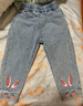 ASK JUNIOR童裝兒童褲子春裝女童牛仔褲寬松直筒小童休閑百搭長(cháng)褲 藍色 100 曬單實(shí)拍圖