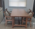 木洛華日式全實(shí)木餐桌白蠟木原木北歐長(cháng)方形大板桌餐書(shū)桌一體客廳工作臺 2.0米實(shí)木餐桌+6張西雅圖椅子 曬單實(shí)拍圖