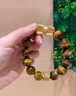 天然保真黃虎眼石黃金色沙金貔貅福祿銅錢(qián)珠手鏈國潮男女周福同款 【約10mm】黃虎眼貔貅手串 曬單實(shí)拍圖