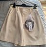 伊芙麗（eifini）蔣欣代言【經(jīng)典延續】休閑寬松A字廓形顯瘦遮胯百搭百慕大短褲女 米白 M 105-115斤 曬單實(shí)拍圖