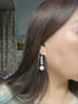 彌俏夾耳朵的珍珠耳環(huán)耳夾無(wú)耳洞女新款式長(cháng)款新娘耳墜女簡(jiǎn)約氣質(zhì)耳飾 耳夾款銀色  3顆鋯石 曬單實(shí)拍圖