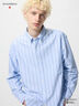 優(yōu)衣庫合作款/男裝女裝牛津紡寬松條紋襯衫/長(cháng)袖襯衣25秋冬480802 60 淺藍色 S /165/84A 曬單實(shí)拍圖