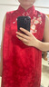 泰勒馬丁敬酒服新娘結(jié)婚新中式2025新款訂婚晨袍禮服復(fù)古風(fēng)紅色改良旗袍 F2430送腰帶 L 曬單實(shí)拍圖