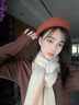 織錦樓純山羊絨圍巾女新款秋冬季羊毛長(cháng)圍脖感薄款 小麥色-柔如云朵系列(純羊絨 曬單實(shí)拍圖