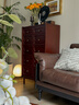 巢趣法式復古郵券斗柜五斗柜臥室床尾柜收納柜全實(shí)木六斗柜置物柜 郵券五斗柜【櫻桃木全實(shí)木-黑胡桃】 曬單實(shí)拍圖