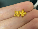 周六福新年禮物  黃金耳釘女款5G足金精致四葉草耳飾 計價(jià) 一對1.84g 曬單實(shí)拍圖