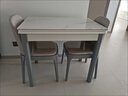 柚公館實(shí)木折疊餐桌小戶(hù)型輕奢家用多功能可伸縮巖板灰色簡(jiǎn)約現代飯桌子 奶油風(fēng)折疊餐桌+2軟包椅 曬單實(shí)拍圖