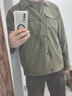 燈芯絨夾克男春秋季潮流百搭休閑工裝外套青年帥氣港風(fēng)男td 軍綠 3XL 曬單實(shí)拍圖