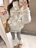艾珠兒（Aizhuer）甜美波點(diǎn)羽絨棉服女2025冬季新款加厚面包服棉襖翻領(lǐng)短款棉衣外套 米白色 M 曬單實(shí)拍圖