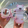BOBBI BEAR316不銹鋼便攜寶寶保溫杯食品級嬰幼兒學(xué)飲杯1-3歲吸管杯外出水壺 寶寶手柄保溫粉300ml+杯刷+吸管刷 曬單實(shí)拍圖