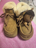 天美意雪地靴商場(chǎng)同款舒適保暖毛絨單鞋時(shí)尚女靴新款 棕色 36 曬單實(shí)拍圖