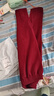 皮爾卡丹（pierre cardin）燈芯絨媽l媽褲子女春秋寬松外穿中年高腰新款長(cháng)褲加厚條絨直筒褲 酒紅款 加絨 3XL 120-135斤 曬單實(shí)拍圖