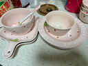 少女心草莓雙耳碗勺加厚湯碗沙拉碗飯碗家用碗高顏值釉下彩餐具 淺粉草莓雙耳碗（1碗1勺） 2件套 曬單實(shí)拍圖