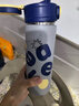 物生物（RELEA）保溫杯兒童吸管杯316L不銹鋼水杯女生高顏值便攜小學(xué)生上學(xué)專(zhuān)用 灰港藍【吸管款】480ml 曬單實(shí)拍圖