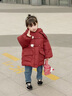 G.DUCKKIDS小黃鴨童裝女童棉服冬季新款加厚保暖女寶寶棉襖冬裝新年拜年服女 紅色【不含包包】 100 尺碼2~3歲【90-100cm】cm 曬單實(shí)拍圖