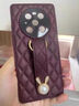 橙侖適用華為mate70pro+手機殼腕帶支架mata50全包防摔mete60硅膠套40高端皮質(zhì)女款 腕帶款暗紫色萌萌兔 華為Mate60 曬單實(shí)拍圖