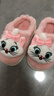 迪士尼女童棉拖鞋兒童拖鞋室內防滑秋冬季瑪麗貓棉拖F4626TS2 粉 26-27 曬單實(shí)拍圖