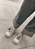 百麗（Belle）波浪底百搭小白鞋女商場(chǎng)同款串珠休閑板鞋E7K1DCM5 米白色 36 曬單實(shí)拍圖