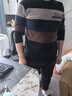 皮爾卡丹春秋季羊毛t恤男長(cháng)袖條紋圓領(lǐng)針織衫男士寬松休閑雪尼爾毛衣男薄 532藍色 2XL 180 150-170斤 曬單實(shí)拍圖