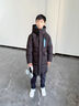 鴨鴨官方兒童羽絨服男童2025年最新款冬季中長(cháng)款工裝中大童裝保暖外套 經(jīng)典黑 140 cm 曬單實(shí)拍圖
