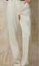 致知 重疊金 全棉原色直筒闊腿牛仔褲女25春季復古長(cháng)褲 淺米杏 S 曬單實(shí)拍圖