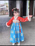 貝優(yōu)可古月家.花想容 漢服女童冬款兒童高端仙氣古風(fēng)加絨連衣裙表演襦裙 紅色 130 曬單實(shí)拍圖