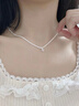 傾愛S925滿天星銀項鏈女生輕奢高級感鎖骨鏈銀飾生日禮物送女朋友 滿天星項鏈-粉色 曬單實拍圖
