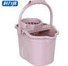 科力邦（Kelibang） 拖把桶 塑料拖把桶帶提手 免手洗甩干脫水拖布 懶人墩布清潔吸水地拖 粉色 KB1215 曬單實(shí)拍圖