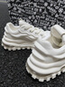 莎萊茜（SALAXI）2025秋冬新品冰川系列潮牌厚底增高面包鞋男女款情侶氣墊休閑潮鞋 白色 42 【男款】 曬單實(shí)拍圖