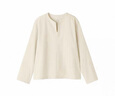 MUJI女式 橫豎彈力起毛套頭長(cháng)袖罩衫t恤上衣25年冬季女裝BC2ORC5A 象牙色 M (160/84A) 曬單實(shí)拍圖