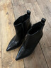 ZHR細跟短靴冬季女鞋復古氣質(zhì)高跟鞋增高尖頭及踝靴子 BQ150A黑色37 曬單實(shí)拍圖