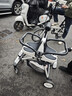 雙胞胎嬰兒推車(chē)遛娃神器雙人前后坐輕便可折疊二胎寶寶兒童手推車(chē) 白色藍傘【鋁合金+可折疊+坐墊】 曬單實(shí)拍圖