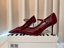 思加圖新款紅玫瑰高跟鞋復古瑪麗珍鞋婚鞋淺口單鞋女H8001CQ5 玫瑰紅 37 曬單實(shí)拍圖