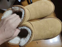 駱駝（CAMEL）懶人毛毛鞋雪地靴女反絨增高厚底冬季保暖靴 L23W275056 駝色 37 曬單實(shí)拍圖