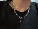 南啵丸項鏈男款潮流百搭不掉色高級感鈦鋼配飾男生小眾鎖骨鏈毛衣鏈禮物 暗影皓石項鏈 曬單實(shí)拍圖