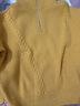 歐莎【暖陽(yáng)針織】海軍領(lǐng)針織衫女冬新款慵懶復古絞花毛衣上衣 黃色 S 曬單實(shí)拍圖