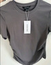 UR2025秋季新款女裝時(shí)尚修身褶皺收腰圓領(lǐng)短袖T恤UWM450063 冷灰 M 曬單實(shí)拍圖