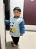吉姆沃克兒童罩衣秋冬季外穿防水防臟男女寶寶吃飯圍兜輔食圍裙條絨反穿衣 萌熊摘星【條絨防臟】 100碼16#（建議2周歲-3周歲） 曬單實(shí)拍圖